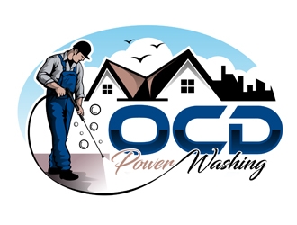 OCD PowerWashing  logo design by DreamLogoDesign