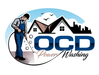 OCD PowerWashing  logo design by DreamLogoDesign