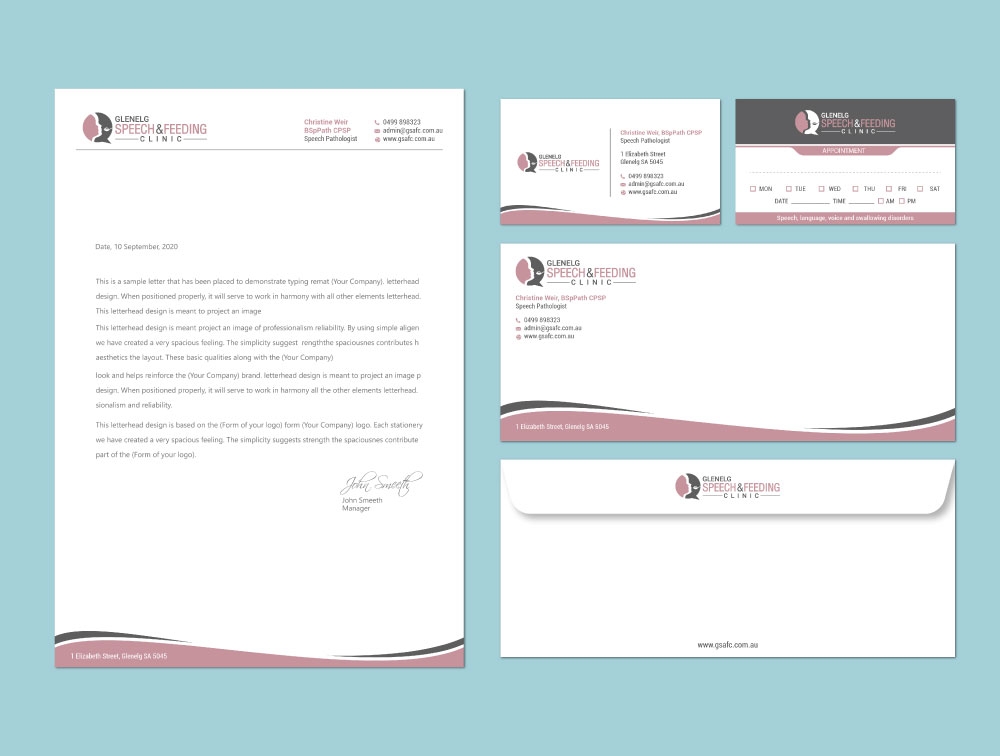 Glenelg Speech & Feeding Clinic logo design by Boomstudioz