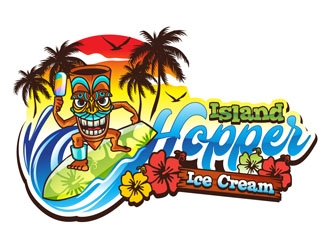 Island Hopper Ice Cream logo design by DreamLogoDesign