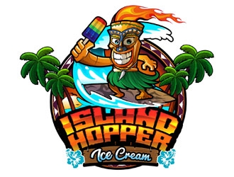 Island Hopper Ice Cream logo design by DreamLogoDesign