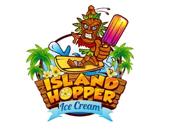 Island Hopper Ice Cream logo design by DreamLogoDesign