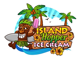 Island Hopper Ice Cream logo design by DreamLogoDesign