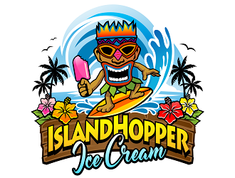 Island Hopper Ice Cream logo design by haze