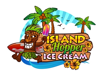 Island Hopper Ice Cream logo design by DreamLogoDesign