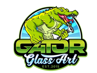 Gator Glass Art logo design by DreamLogoDesign