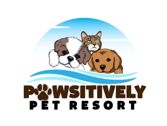 pawsitively pet resort logo design by AamirKhan