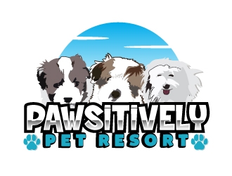 pawsitively pet resort logo design by AamirKhan