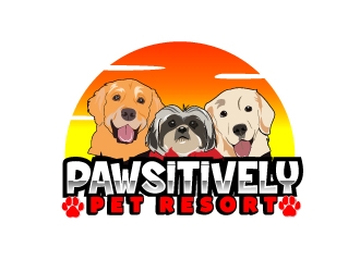 pawsitively pet resort logo design by AamirKhan