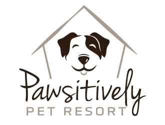 pawsitively pet resort logo design by MonkDesign
