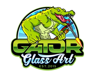 Gator Glass Art logo design by DreamLogoDesign