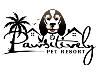 pawsitively pet resort logo design by DreamLogoDesign