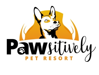 pawsitively pet resort logo design by DreamLogoDesign