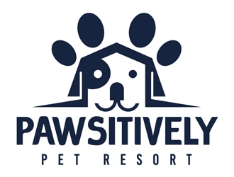 pawsitively pet resort logo design by DreamLogoDesign