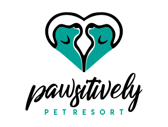 pawsitively pet resort logo design by JessicaLopes