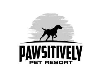 pawsitively pet resort logo design by Kruger