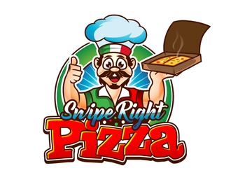Swipe Right Pizza logo design by DreamLogoDesign