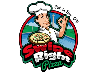 Swipe Right Pizza logo design by DreamLogoDesign