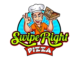 Swipe Right Pizza logo design by DreamLogoDesign