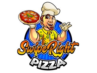 Swipe Right Pizza logo design by DreamLogoDesign