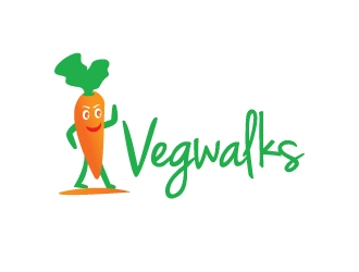 vegwalks (can also be veg walks) logo design by KreativeLogos