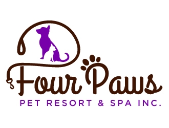 Four Paws Pet Resort & Spa Inc. logo design by MonkDesign