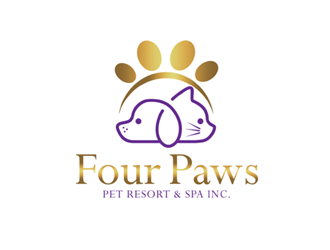 Four Paws Pet Resort & Spa Inc. logo design by ingepro