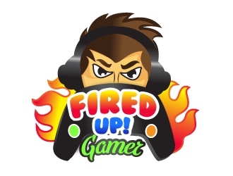Fired Up! Gamer logo design by KreativeLogos