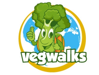 vegwalks (can also be veg walks) logo design by LogoQueen