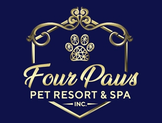 Four Paws Pet Resort & Spa Inc. logo design by Roma