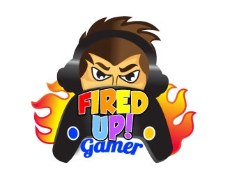 Fired Up! Gamer logo design by KreativeLogos