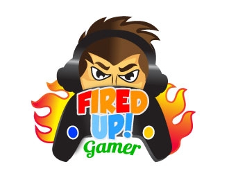 Fired Up! Gamer logo design by KreativeLogos