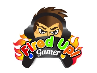 Fired Up! Gamer logo design by KreativeLogos
