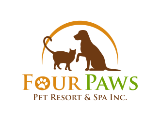 Four Paws Pet Resort & Spa Inc. logo design by Panara