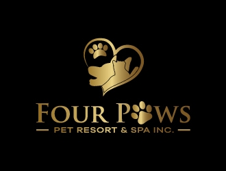 Four Paws Pet Resort & Spa Inc. logo design by karjen