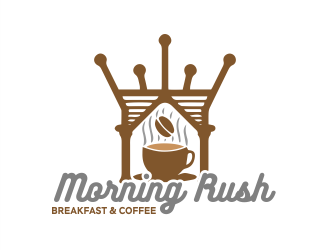 Morning Rush- breakfast and coffee logo design by Gwerth
