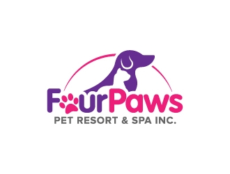 Four Paws Pet Resort & Spa Inc. logo design by jaize