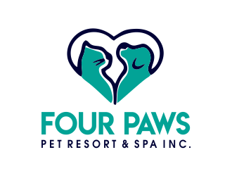 Four Paws Pet Resort & Spa Inc. logo design by JessicaLopes
