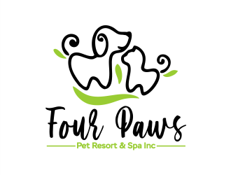 Four Paws Pet Resort & Spa Inc. logo design by Gwerth