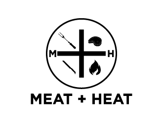 Meat [plus sign] Heat  logo design by twomindz