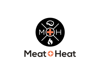 Meat [plus sign] Heat  logo design by restuti
