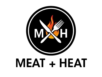 Meat [plus sign] Heat  logo design by cybil