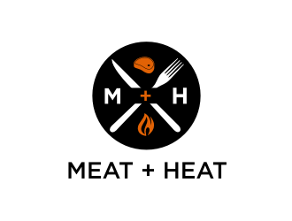 Meat [plus sign] Heat  logo design by Barkah