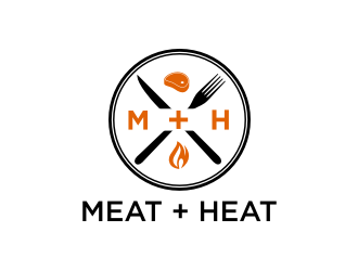 Meat [plus sign] Heat  logo design by Barkah