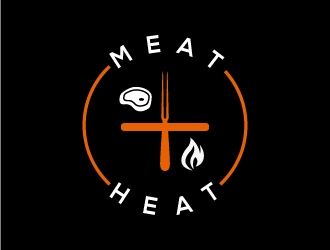 Meat [plus sign] Heat  logo design by MUSANG