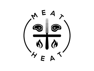 Meat [plus sign] Heat  logo design by MUSANG