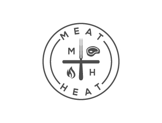 Meat [plus sign] Heat  logo design by MUSANG