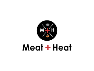 Meat [plus sign] Heat  logo design by oke2angconcept