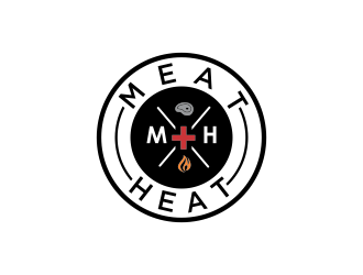 Meat [plus sign] Heat  logo design by oke2angconcept