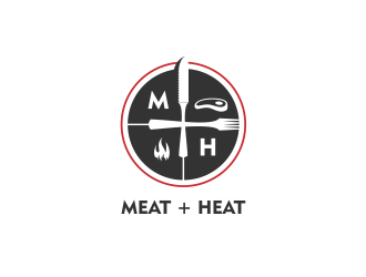 Meat [plus sign] Heat  logo design by Arxeal